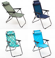 Кресло раскладное с наклоном спинки садовое, пляжное 60х46х95 см / Кресло рыбацкое Stenson MH-3081
