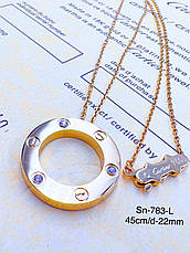 Ланцюжок Stainlees Steel (преміум) (14-K) двосторонній, фото 3