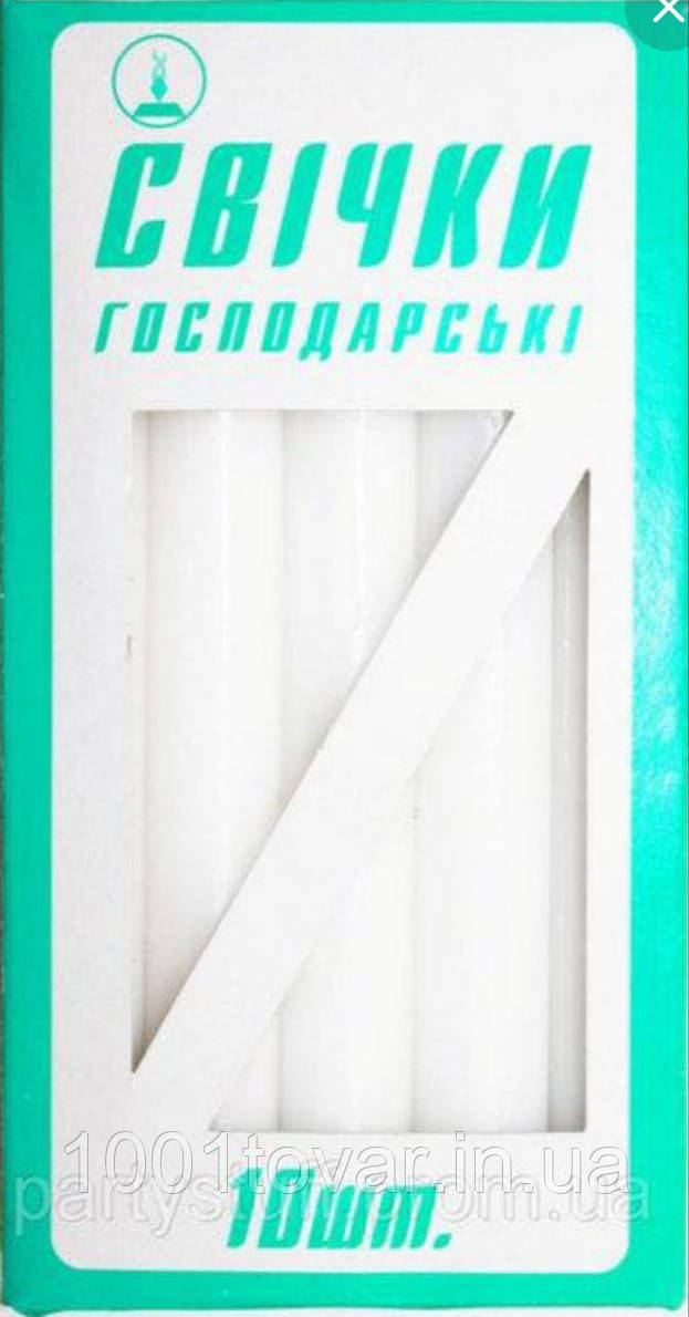 10 шт. Свічи господарські парафінові, 8 годин горіння., фото 1