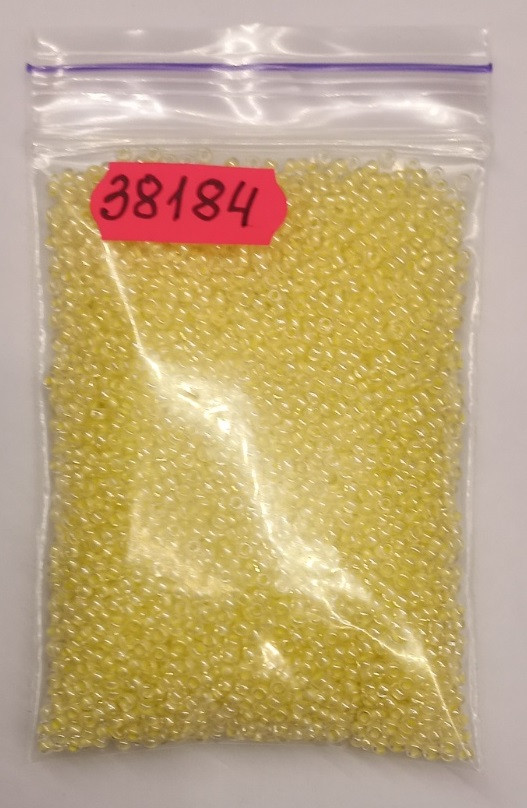 Бісер 10/0, No38184 блідо-жовтий, пофарбований зсередини (уп.50 грамів)