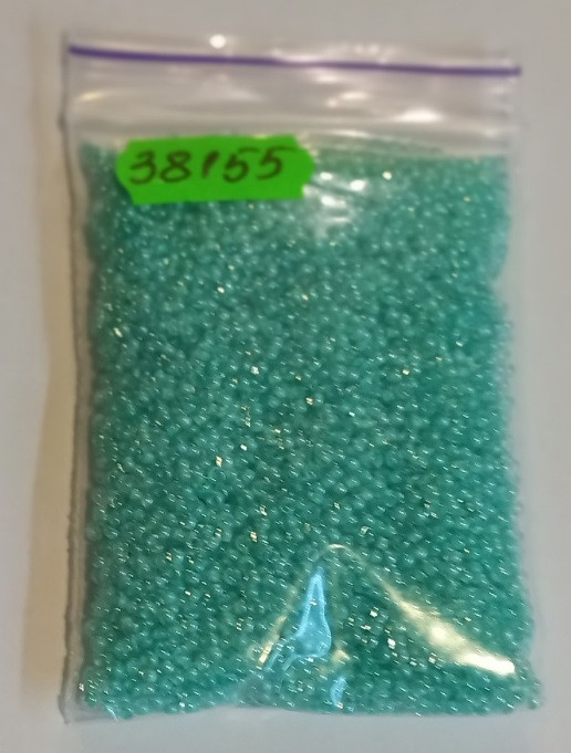 Бісер 10/0, No38155 блакитний, пофарбований зсередини (пач.50 грамів)