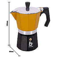 Кофеварка гейзерная алюминиевая Bo-Camp Hudson 3-cups Yellow/Black (2200518)