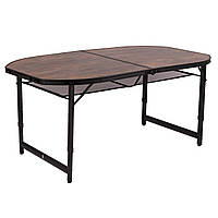 Овальный алюминиевый стол садовый Bo-Camp Woodbine Oval 150x80 cm Black/Wood look (1404230)