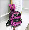 Мський рюкзак із паєтками в окулярах і вушками Кролика, фото 8