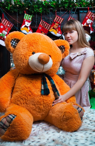 М'який ведмедик 130 см карамельний на подарунок, Великі плюшеві ведмедики 110-130 см пухнасті ведмеді іграшки