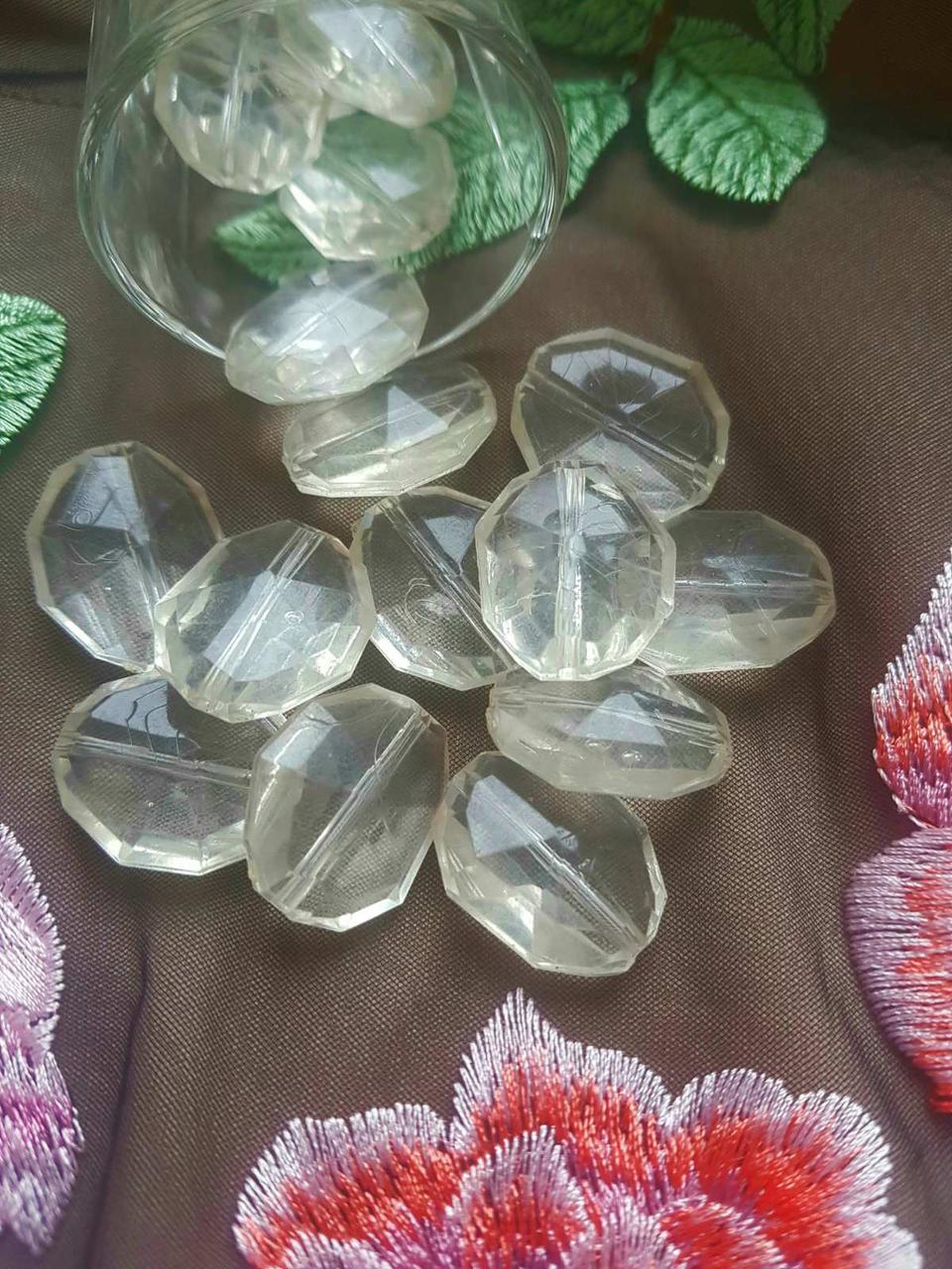 Намистина акрилова плоска, овальна №1, 2,5*2 см, фото 1