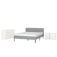 IKEA Комплект мебели для спальни 4 шт. SLATTUM / KULLEN (894.903.16)