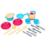 Велика дитяча кухня з посудом, духовкою 18 предметів "Моя перша кухня" ТехноК 3039TXK, фото 3