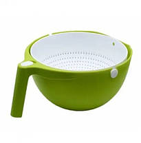 Дуршлад 2 в 1 MESH STRAINER Drain Basket, зелений, фото 3