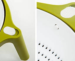 Дуршлад 2 в 1 MESH STRAINER Drain Basket, зелений, фото 4
