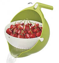 Дуршлад 2 в 1 MESH STRAINER Drain Basket, зелений, фото 6