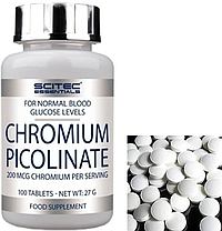 Хром піколінат Scitec Nutrition Chromium Piconilate 100 tabs, фото 3