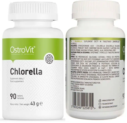 Органічна хлорела OstroVit Chlorella 90 tab, фото 3