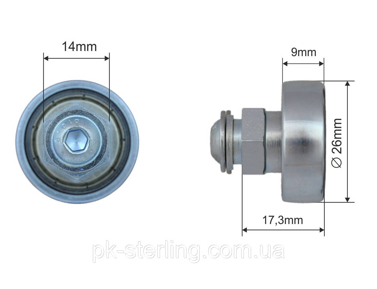 Ролик зсувного даху 26x9x17.3