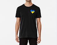 Мужская и женская Патриотическая футболка с принтом Украина в моём серце