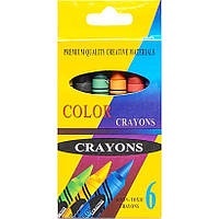 Восковые карандаши 6 цветов CRAYONS