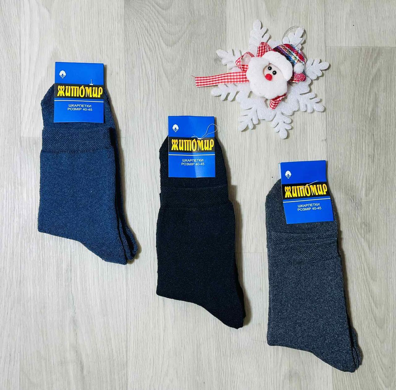 Шкарпетки чоловічі 12 пар зимові махрові бавовна Житосвіт розмір 40-45 мікс