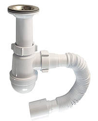 Сифон Тюльпан-Ультра з єврошлангом нерж. випуск  LN02.00