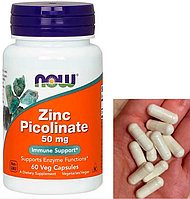 Цинк NOW Zinc Picolinate 60 капс