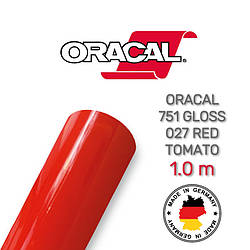 Oracal 751 027 Gloss Tomato Red 1 m (Помідорно-червона глянсова плівка)