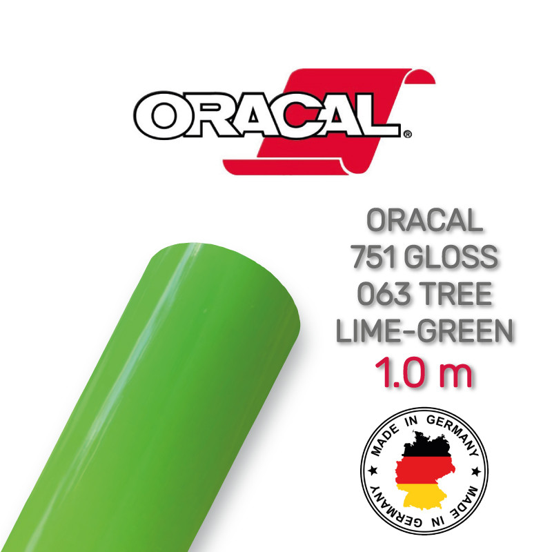 Oracal 751 063 Gloss Lime-Green Tree 1 m (Лимонно-зелена глянцева плівка)