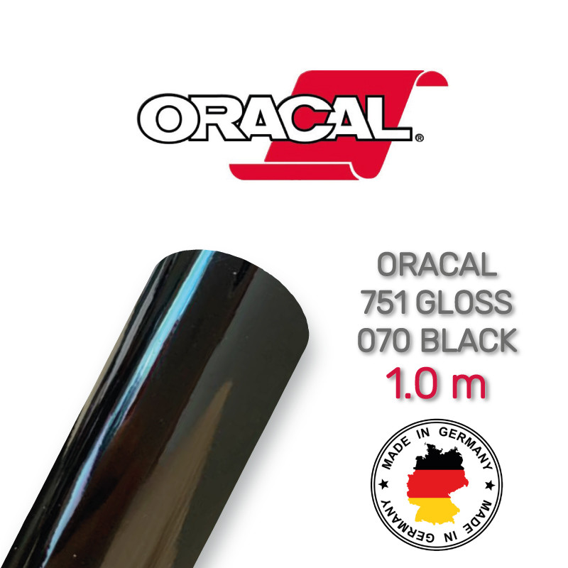 Oracal 751 070 Gloss Black 1 m (Чорна глянсова плівка)