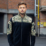 Кофта тактична піксель (фліс) чорна, фото 2