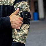 Кофта тактична піксель (фліс) чорна, фото 3