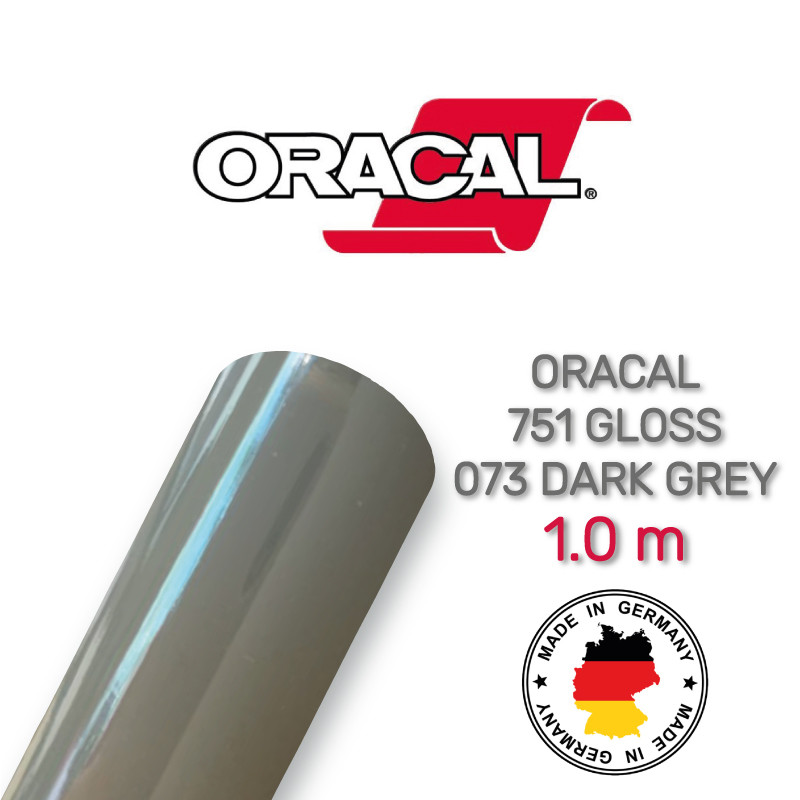 Oracal 751 073 Gloss Dark Grey 1 m (Темно-сіра глянцева плівка)