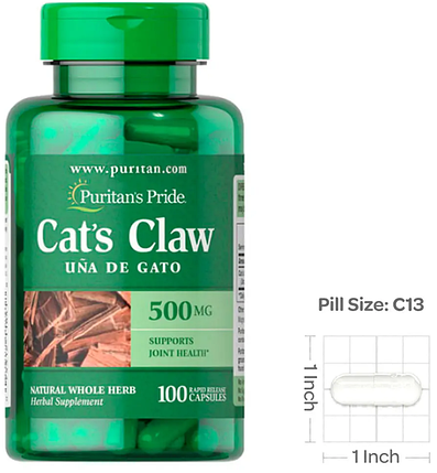 Котячий кіготь Puritan's Pride Cats Claw 500 mg 100 кап, фото 2