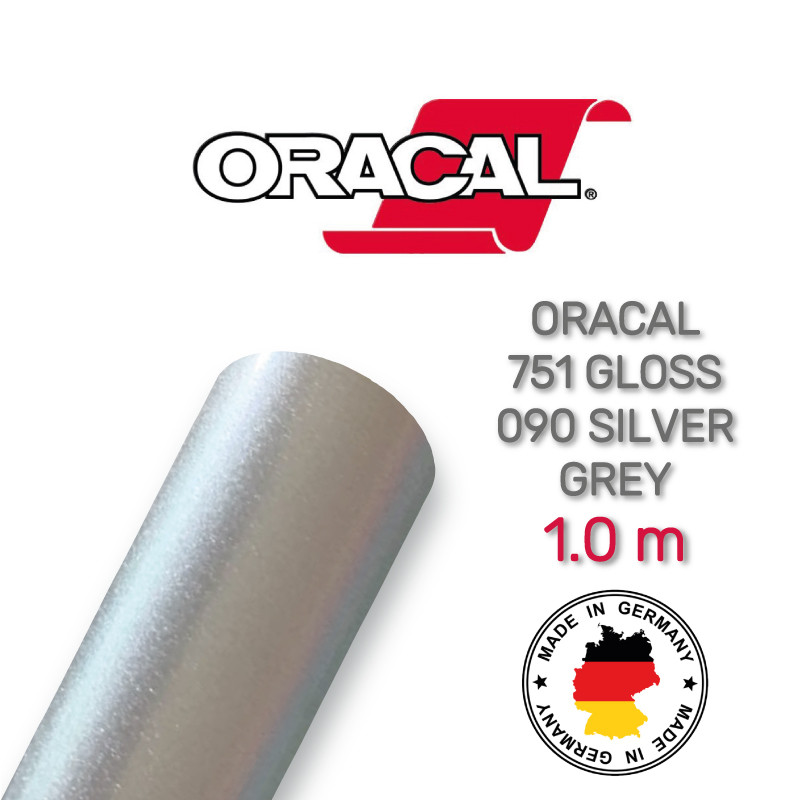 Oracal 751 090 Gloss Silver Grey 1 m (Сріблясто-сіра глянцева плівка)