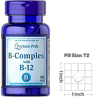 Комплекс вітамінів групи Б Puritan's Pride Vitamin B-Complex And Vitamin B-12 90 таб