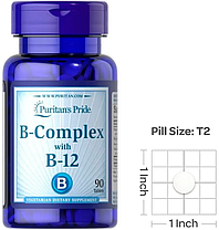 Комплекс вітамінів групи Б Puritan's Pride Vitamin B-Complex And Vitamin B-12 90 таб, фото 4