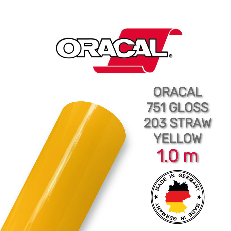 Oracal 751 203 Gloss Straw Yellow 1 m (Солонно-жовта глянсова плівка)