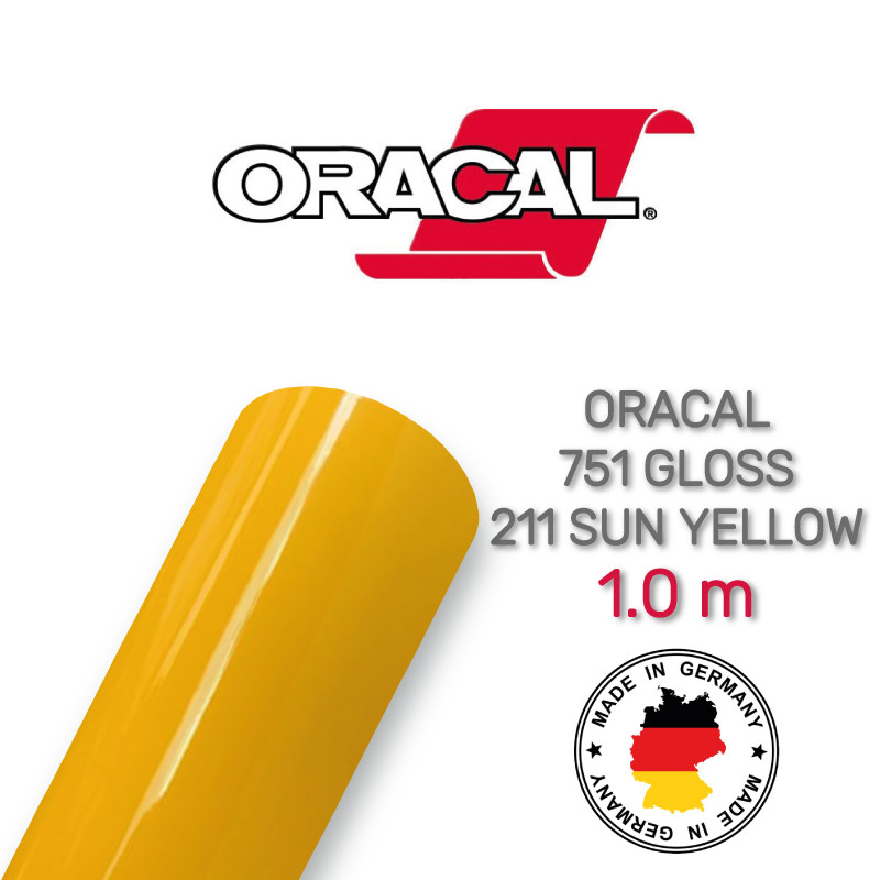 Oracal 751 211 Gloss Sun Yellow 1 m (Сонячно-жовта глянсова плівка)