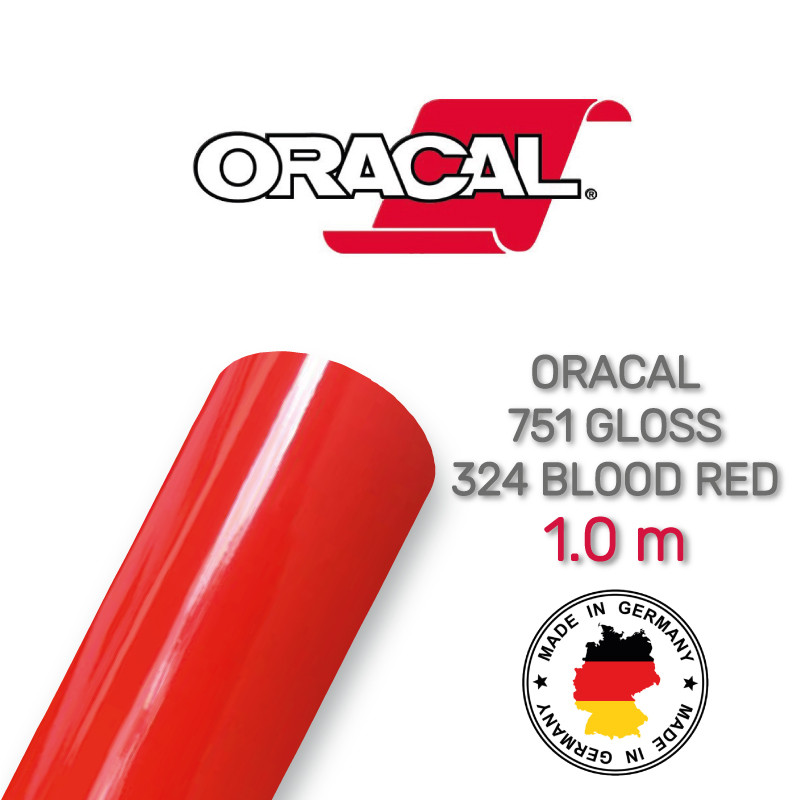 Oracal 751 324 Gloss Blood Red 1 m (Кроваво-червона глянсова плівка)