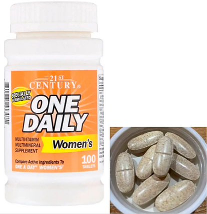 Вітаміни для жінок 21st Century One Daily Multivitamin for Womens 100 таб, фото 1