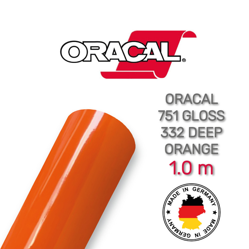 Oracal 751 332 Gloss Deep Orange 1 m (Блакитно-жовтогаряча глянсова плівка)