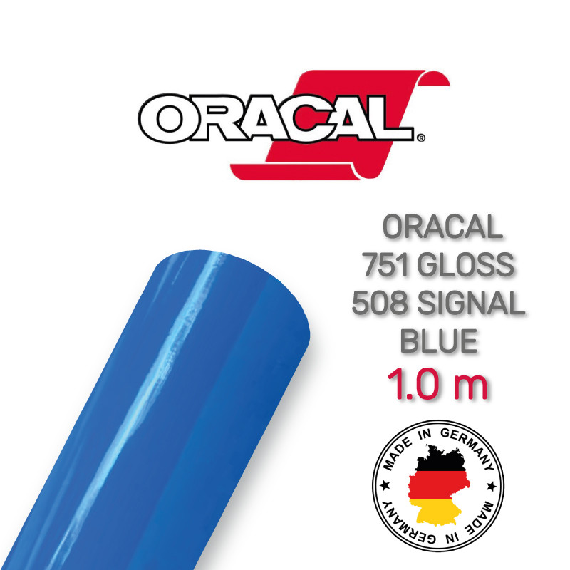 Oracal 751 508 Gloss Signal Blue 1 m (Сигнально-синя глянсова плівка)