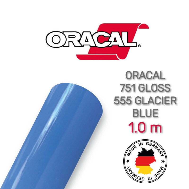 Oracal 751 555 Gloss Glacier Blue 1 m (Льодовикова синя глянцева плівка)