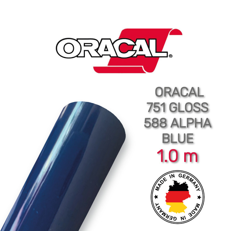 Oracal 751 588 Gloss Alpha Blue 1 m (Альфа синя глянцева плівка)