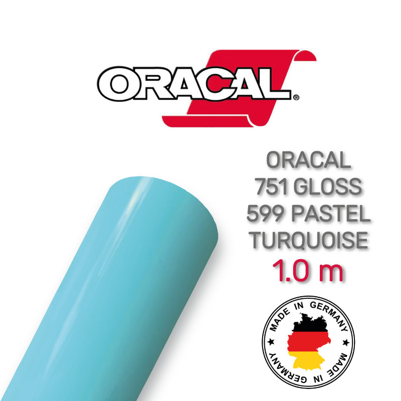 Oracal 751 599 Gloss Pastel Turquoise 1 m (Пастельно-бірюзова глянцева плівка)