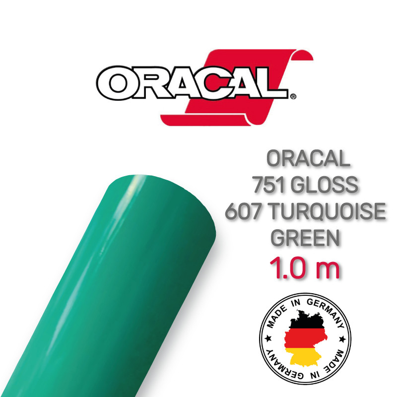 Oracal 751 607 Gloss Turquoise Green 1 m (Бірюзово-зелена глянцева плівка)