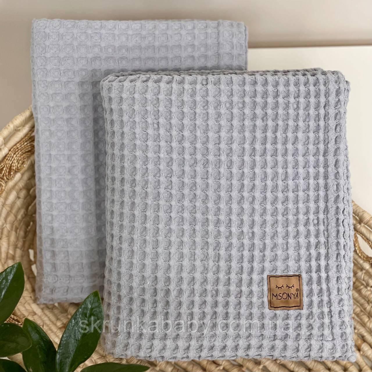 Плед вафля Грецька ( колір сірий), фото 1