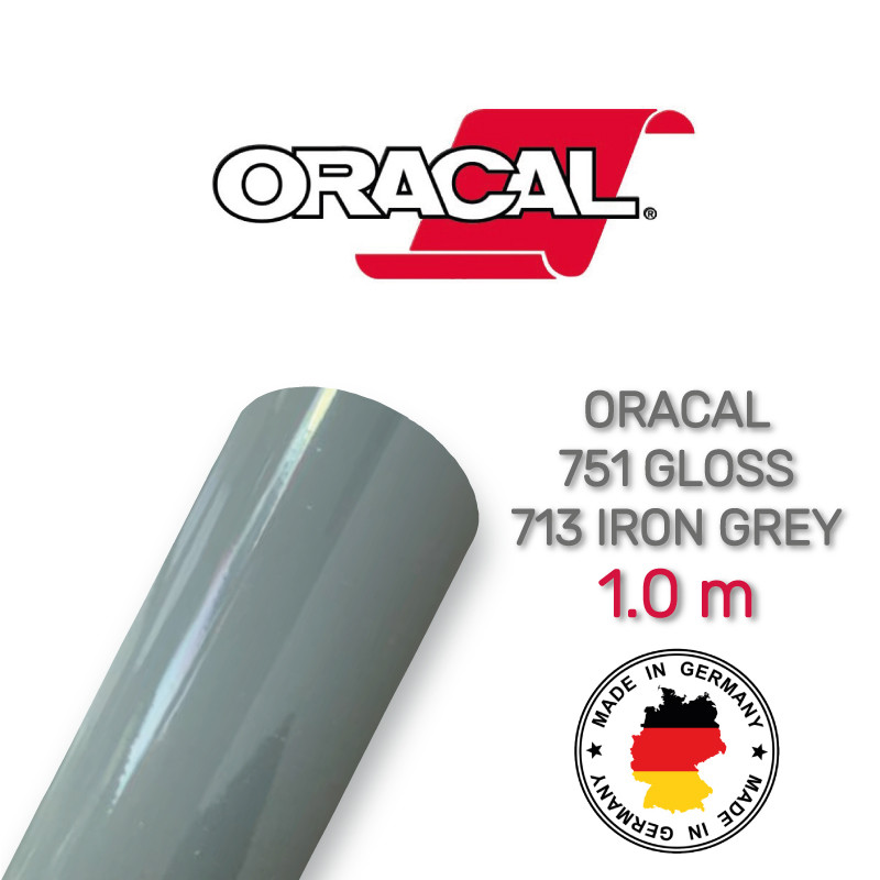 Oracal 751 713 Gloss Iron Grey 1 m (Залізно-сіра глянсова плівка)