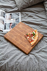 Торцева ясенова дошка для нарізки 30х40 см, кухонна дошка з ясеня для сервірування 30х40 см