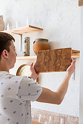 Торцева обробна дубова дошка 20х30 см з округленими краями для нарізки та сервірування