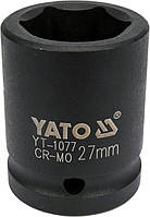 Головка торцевая шестигранная ударная 3/4" (М= 27 мм/L= 50 мм) YATO YT-1077 (Польша)