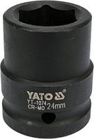 Головка торцевая шестигранная ударная 3/4" (М= 24 мм/L= 50 мм) YATO YT-1074 (Польша)