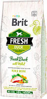 Сухой корм для активных собак Brit Fresh Duck with Millet Adult Run & Work с уткой 12 кг